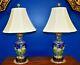 Pair Of 30 Cloisonne Vase Lamps- Porcelain Chinese/japanese Asian Oriental