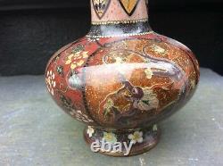 Pair Of Antique Meji Period Japanese Cloisonné Bottle Vases
