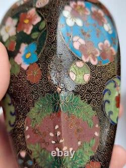 Pair of 19th Century Meiji Period Cloisonne Hexagon Vases, 6 As Found