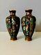 Pair Of Antique Japanese Meiji Era Cloisonne Vases