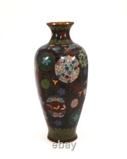 Pair of Antique Japanese Meiji Era Nagoya Cloisonné Vases 19th Century Good Cond