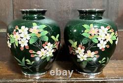 Pair of Japanese Ginbari Vases Sato Ando Style