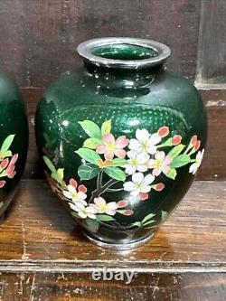 Pair of Japanese Ginbari Vases Sato Ando Style