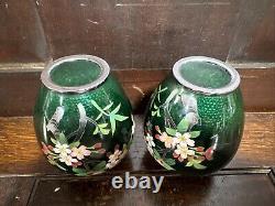 Pair of Japanese Ginbari Vases Sato Ando Style