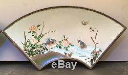 Pair of Japanese Meiji Silver Wire & Wireless Cloisonne Plates