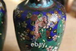 Pair of Late 19th Century Meiji Period Japanese Cloisonne Vases (1868-1912)