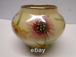 Plique a Jour Japanese Cloisonné Enamel Vase Bowl 4 in VTG Floral Votive Holder