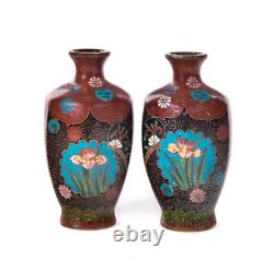 Pr Of Fine Japanese Cloisonne Cabinet Vases