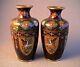 Quality Miniature Pair Of Miniature Japanese Meiji Period Cloisonne Vases