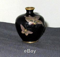 RARE Fine Beautiful Miniature Meiji Japanese Cloisonne Enamel Vase Signed MIWA