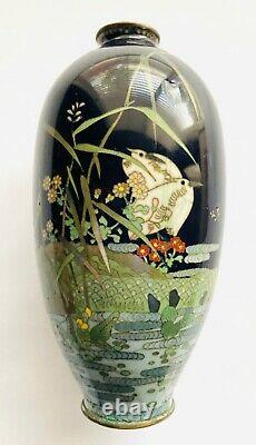 Rare 19th C. Antique Japanese Cloisonne Vase Meiji Period Attr. Kumeno Teitaro