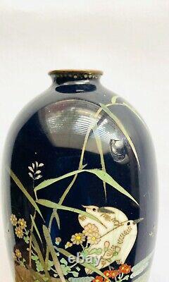 Rare 19th C. Antique Japanese Cloisonne Vase Meiji Period Attr. Kumeno Teitaro