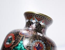 Rare Antique 19th C Japanese Enamel Cloisonné Meiji Period Small Vase 5