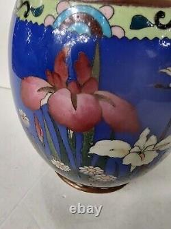 Rare Antique Japanese Cloisonne Tobacco Jar with Finial Meiji Period