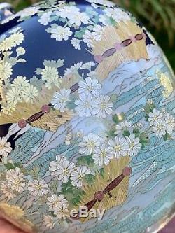 Rare Antique Japanese Cloisonne Vase Meiji Period Kumeno Teitaro Stunning Decor
