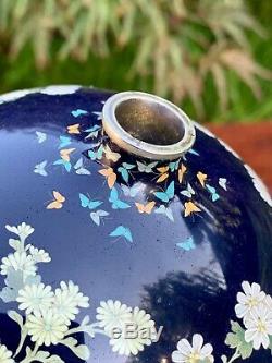 Rare Antique Japanese Cloisonne Vase Meiji Period Kumeno Teitaro Stunning Decor