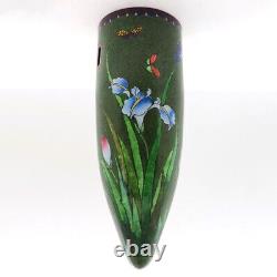 Rare Antique Japanese Meiji Cloisonne Enamel Wall Pocket Hanging Vase c. 1880-90