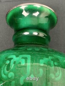 Rare Antique Meji Era Extra Fine Signed Ando Silver Rims Japanese Cloisonne Vase