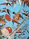 Rare Birds Of Prey Early Japanese Cloisonne Charger Plate, Birds And Flowers