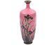 Rare Bubblegum Pink Silver Wire Japanese Cloisonne Enamel Iris Flower Vase