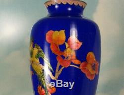 Rare & Gorgeous Japanese Ginbari Cloisonne Vase with Gold Gilded Enamel