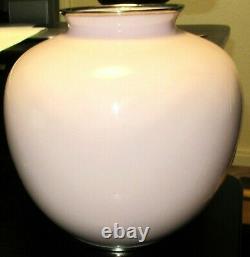 Rare Huge Japanese Ando Pink Cloisonne Enamel Floral Vase 73/4 W. 71/4 H