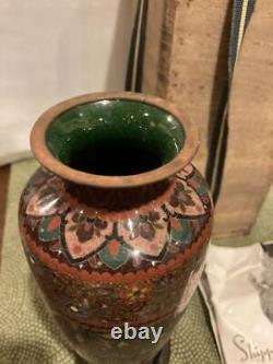 Rare! Japanese Antique Ando Cloisonne Store Dragon Phoenix Flower Arabesque Vase