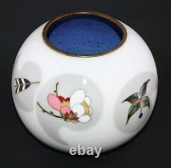 Rare Japanese Cloisonne Enamel Vase with Auspicious Symbols Marked Ando