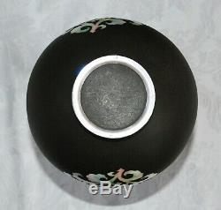 Rare Japanese Cloisonne Enamel Vase with Iron Finish Technique by Ando