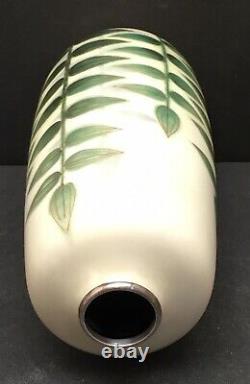 Rare Japanese Meiji Silver Wire & Wireless Cloisonne Vase By Gonda