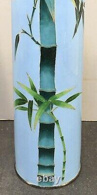 Rare Japanese Meiji Silver Wire & Wireless Cloisonne Vase By Gondo