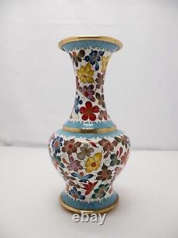 Rare Signed Mille Fleur Japanese Cloisonne Vase Flower Oriental Enamel Vase