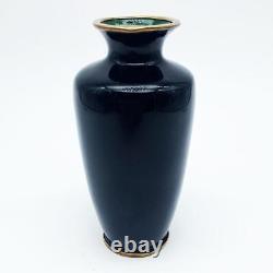 SPARROW BIRD Pattern CLOISONNE Ware Antique Vase 4.8 inch Japanese MEIJI Era