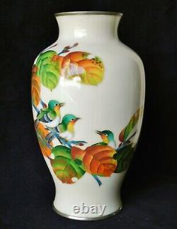 SUPERB c. 1930 Japanese Ando Jubei Cloisonne Autumn-Themed Persimmon Tree Vase
