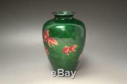 SVG04 Japanese Meiji era Goldfish Ando shippo cloisonne enamel vase pure silver