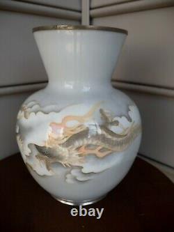 Signed Cloisonne Dragon Vase by Shobido Company Japanese Enamel Vase Antique