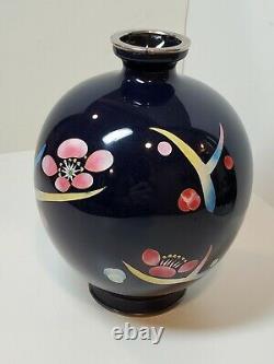 Signed Japanese Cloisonne Enamel Vase by Ando Jubei