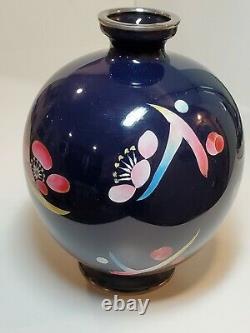 Signed Japanese Cloisonne Enamel Vase by Ando Jubei