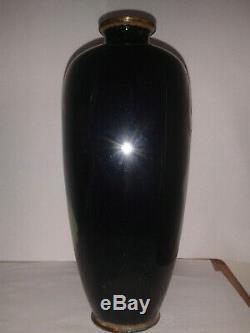 Signed by Mokugyo Temple Bell 7.5 Antique Japanese Cloisonne enamel vase Meiji