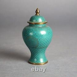 Six Miniature Antique Japanese Meiji Cloisonne Enameled Flower Vases C1920