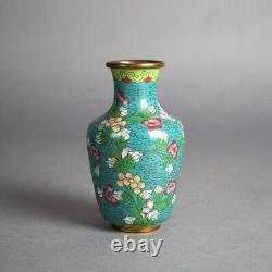 Six Miniature Antique Japanese Meiji Cloisonne Enameled Flower Vases C1920