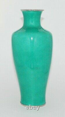 Slender Japanese Enamel Vase with a Jade Style Wireless Design Ando PIB