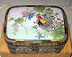 Stunning Large 19c Japanese Silver Wire Cloisonne Enamel Document Box Withrooster