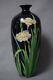 Stunningly Depicted Iris Flowers On Japanese Meiji Cloisonné Enamel Vase 310