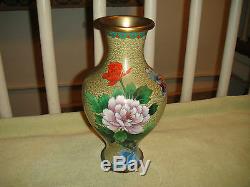 Superb Chinese Or Japanese Cloisonne Vase-Butterfly & Flower-Detailed Art-10-#2