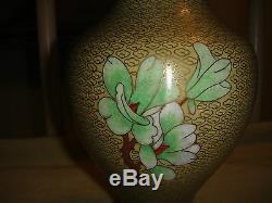 Superb Chinese Or Japanese Cloisonne Vase-Butterfly & Flower-Detailed Art-10-#2