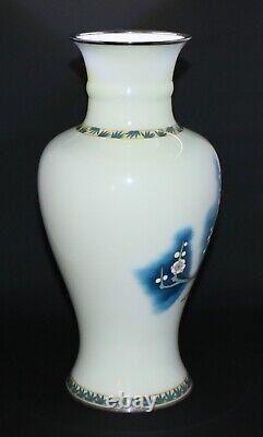 Superb Japanese Cloisonne Vase with Cherry Tree Design, signed by Ando