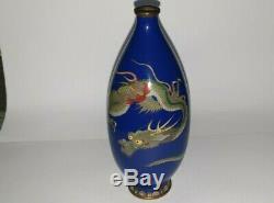 Superb Meiji Period Japanese Cloisonne Dragon Vase