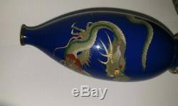 Superb Meiji Period Japanese Cloisonne Dragon Vase