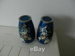 Superb pair japanese meiji cloisonne vases